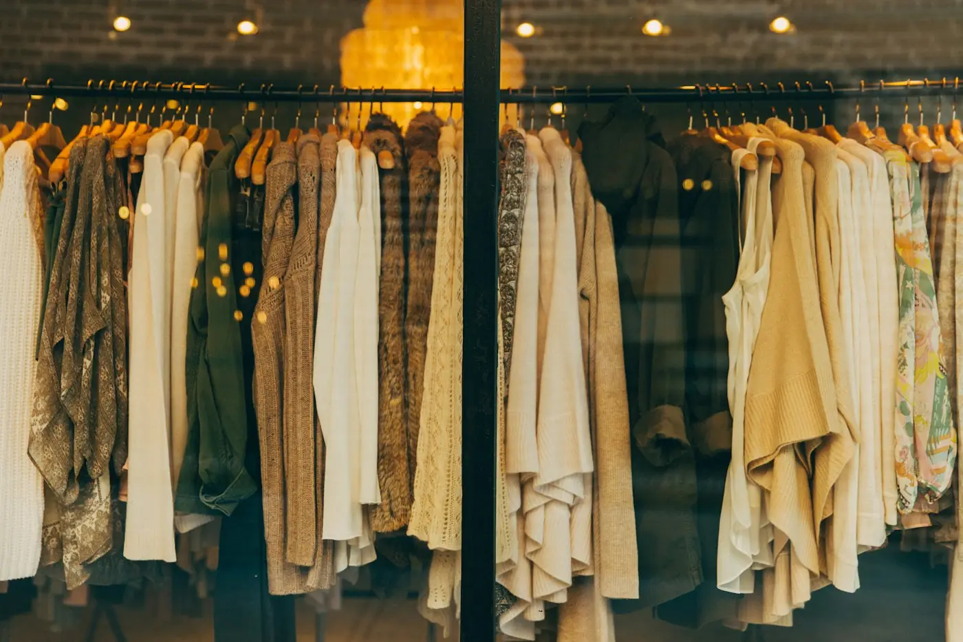 Apparel store interior with soft natural light